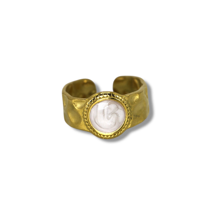 Bague dorée ajustable en acier inoxydable ✨