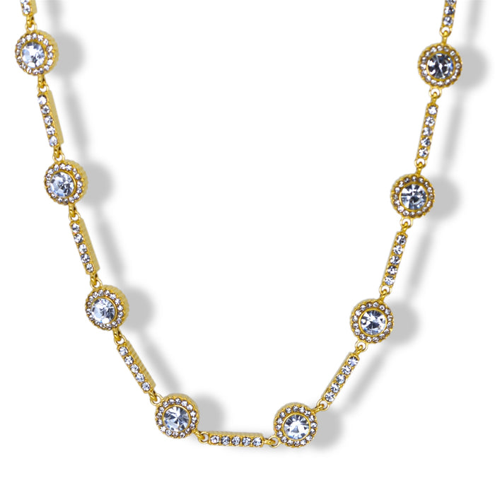 Collier zirconium géométrique – Ronds & barres scintillants