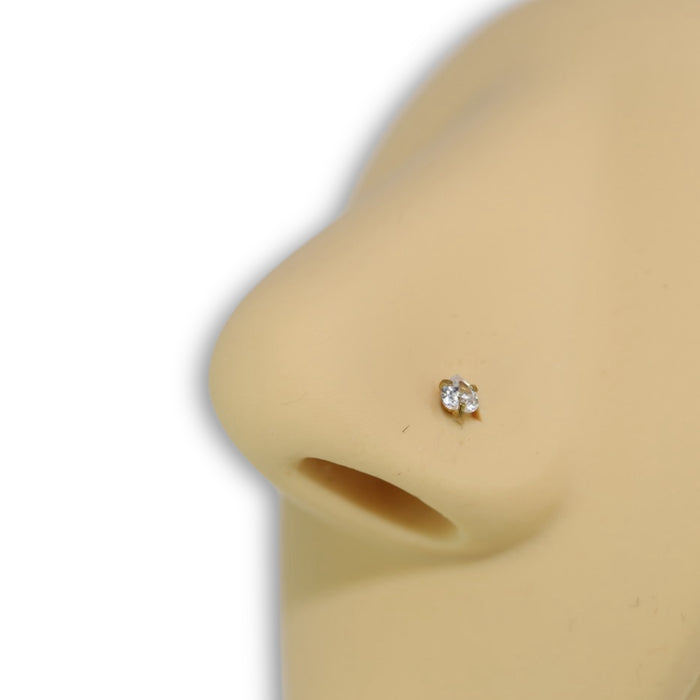Piercing de nez – Acier inoxydable doré avec oxyde de zirconium ✨
