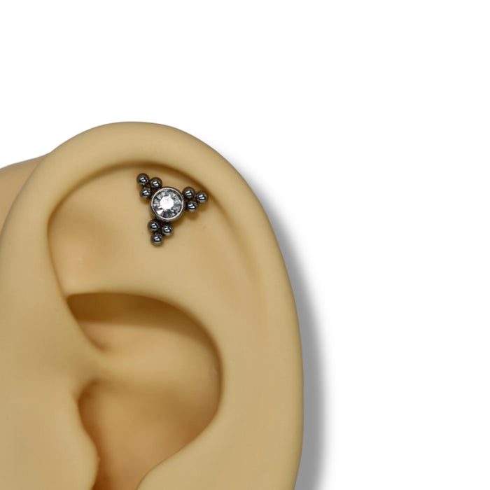 Piercing Trio Perlé Argent - Acier Inoxydable ✨