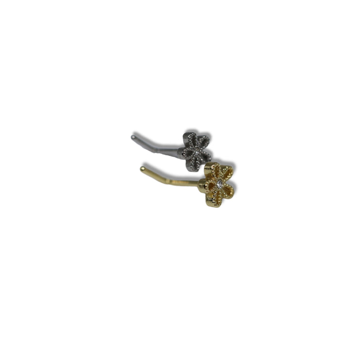 Piercing Nez Fleur Vintage Or – Acier Inoxydable ✨