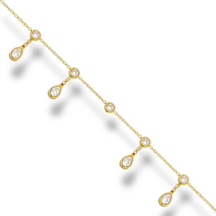 Bracelet Or Gouttes Zirconium - Acier Inoxydable ✨