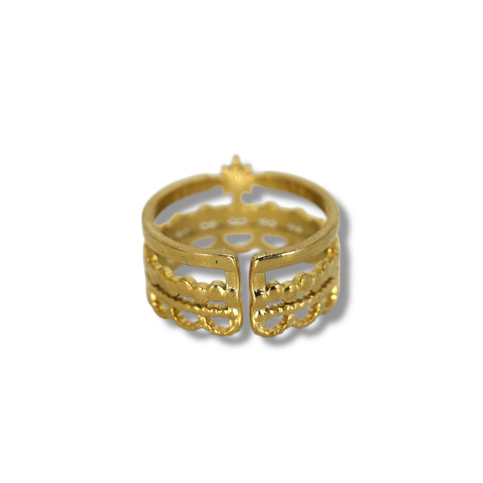 Bague dorée ajustable en acier inoxydable ✨