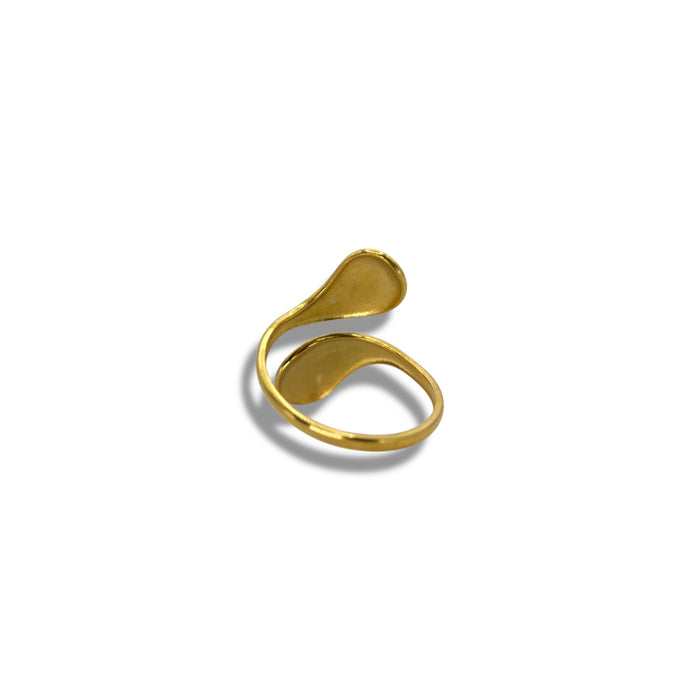 Bague dorée ajustable en acier inoxydable ✨