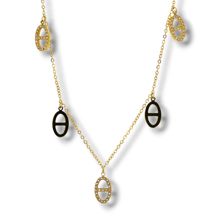 Collier mailles marines pendentifs - Acier Inoxydable ✨