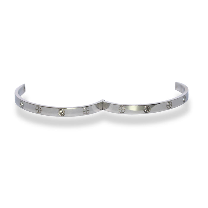 Manchette à clips avec motifs et zircons – Élégance subtile ✨