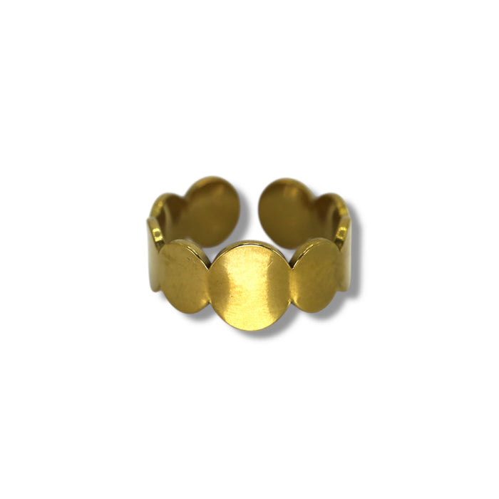 Bague dorée ajustable en acier inoxydable ✨