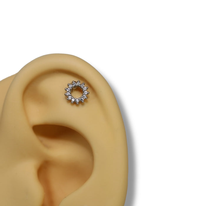 Piercing Halo Brillant Or – Acier Inoxydable ✨