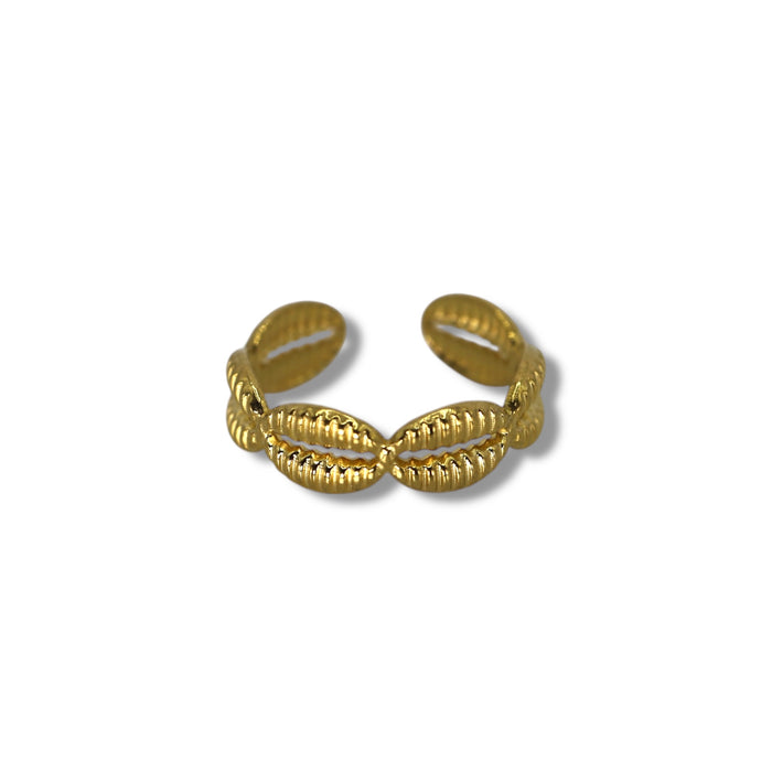 Bague dorée ajustable en acier inoxydable ✨