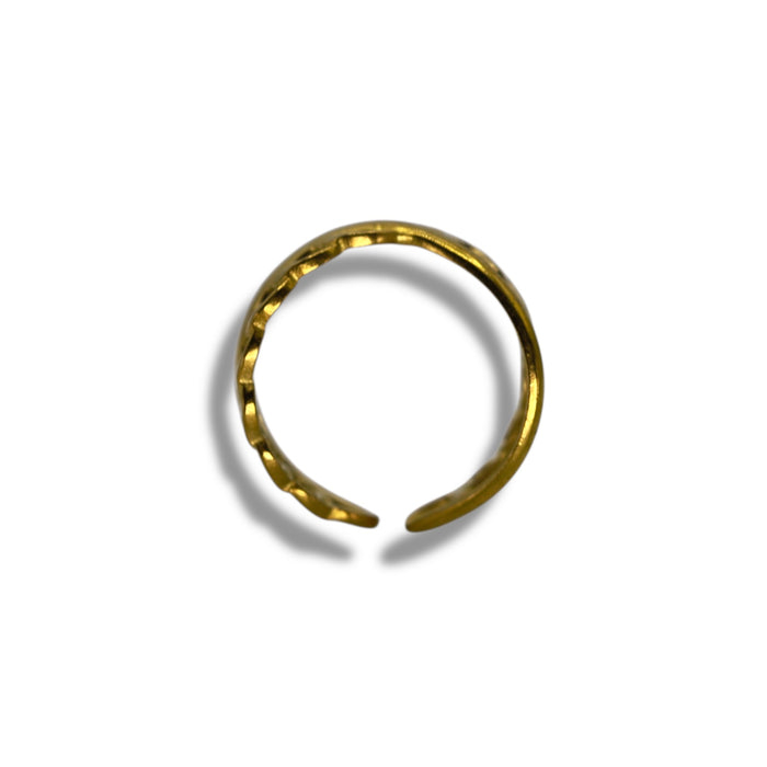 Bague dorée ajustable en acier inoxydable ✨