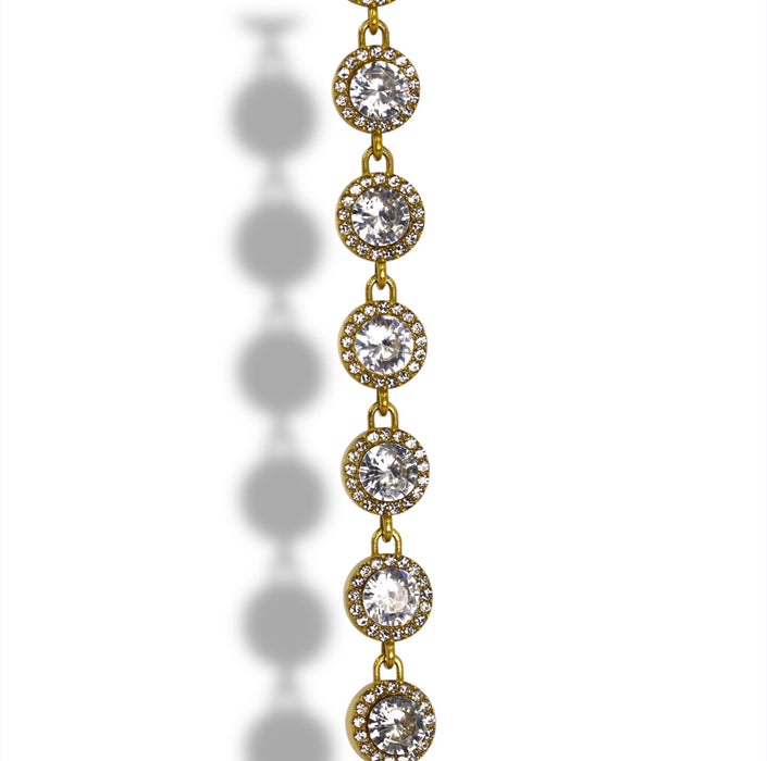 Collier Tennis Princesse Pierres Rondes - Acier Inoxydable