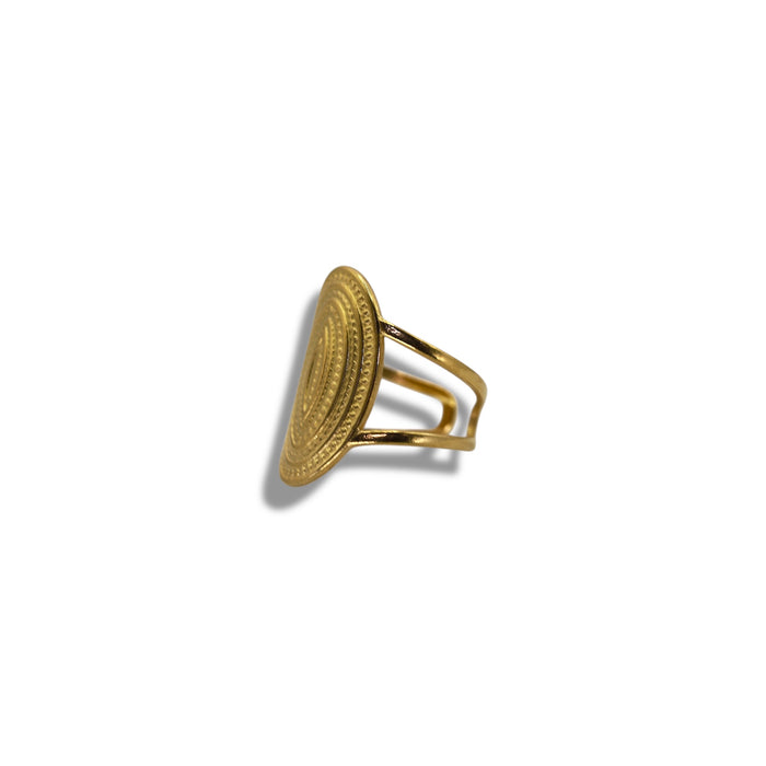 Bague dorée ajustable en acier inoxydable ✨