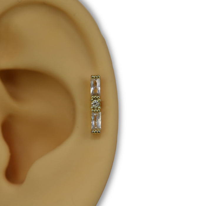 Piercing Barrette en Zircon - Acier Inoxydable ✨