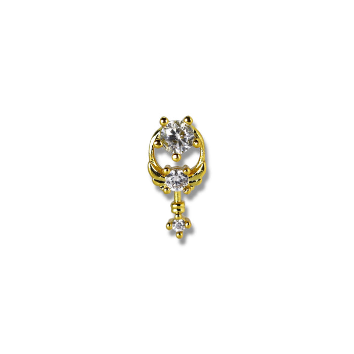 Piercing nez doré avec petit pendentif fix- Acier Inoxydable ✨