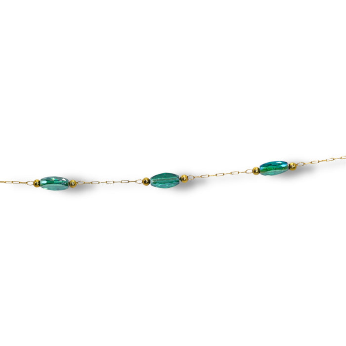 Bracelet artisanal fait main – Perles émeraudes ✨