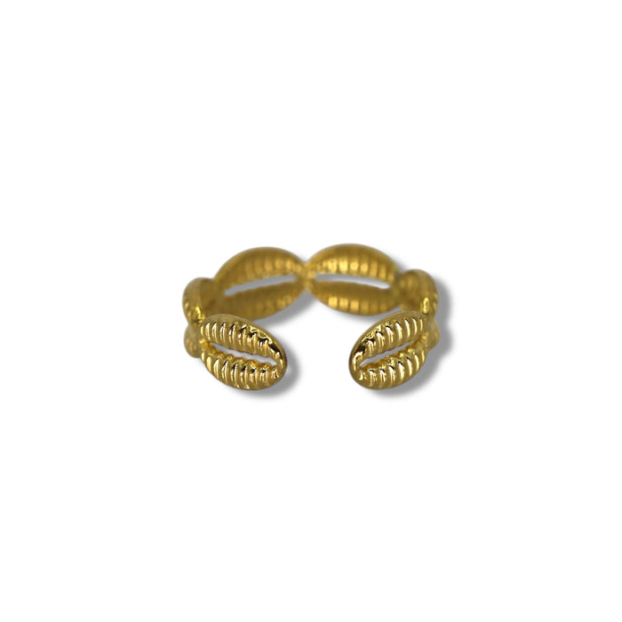 Bague dorée ajustable en acier inoxydable ✨