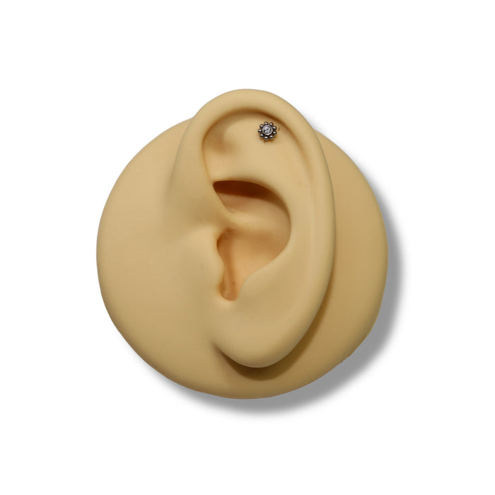 Piercing Fleur de Perles Argent – Acier Inoxydable ✨