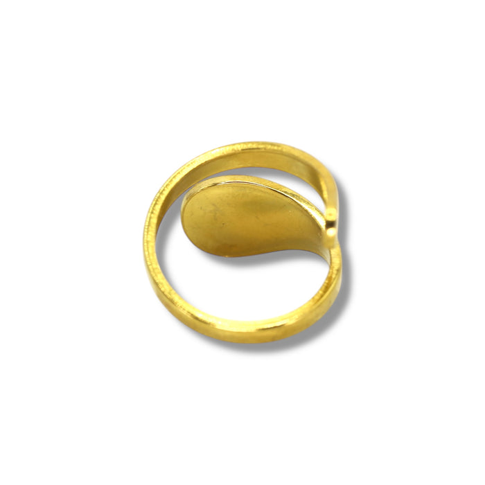 Bague dorée ajustable en acier inoxydable ✨