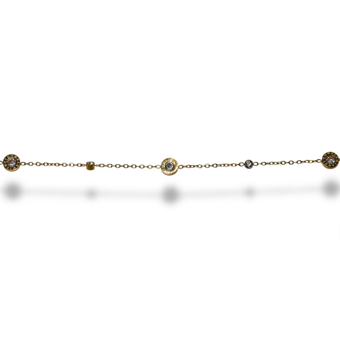 Bracelet argenté élégant avec détails zirconium ✨