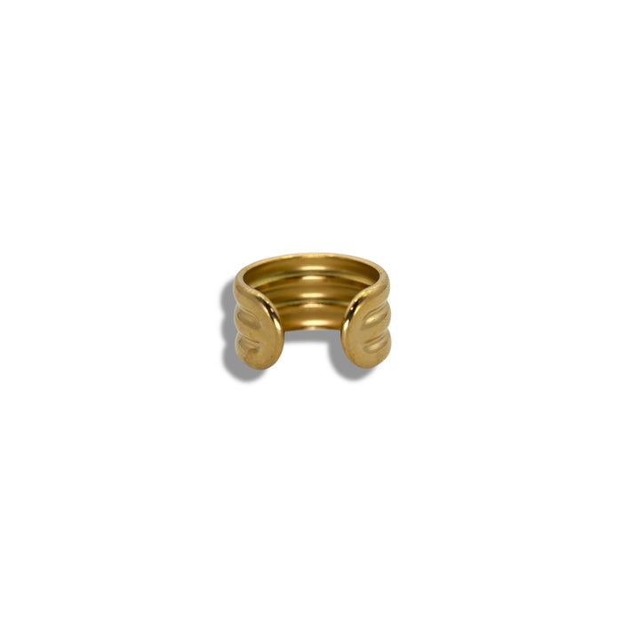 Bague dorée ajustable en acier inoxydable ✨