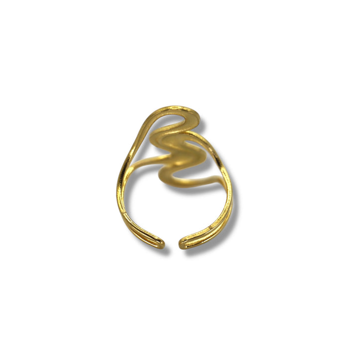 Bague dorée ajustable en acier inoxydable ✨
