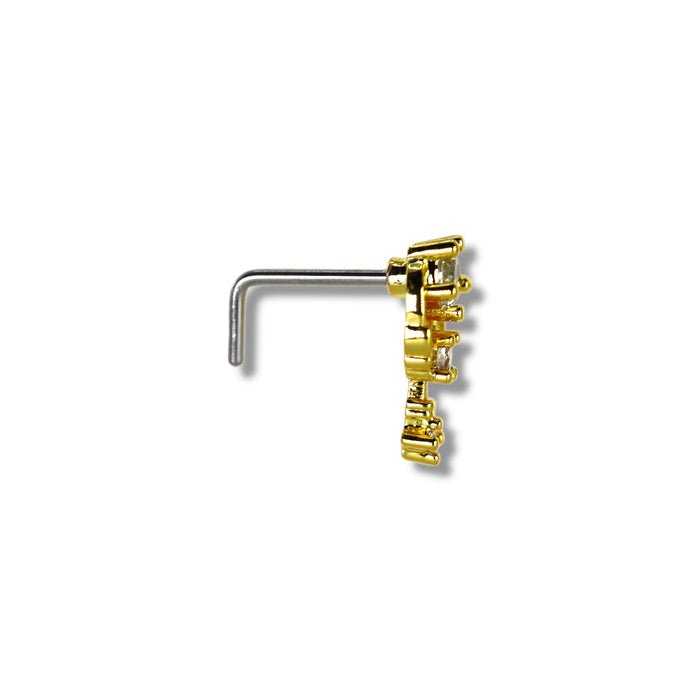 Piercing nez doré avec petit pendentif fix- Acier Inoxydable ✨