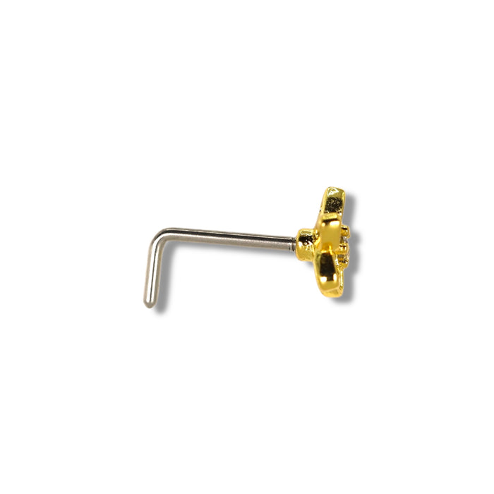 Piercing nez doré tige en L - Acier Inoxydable ✨