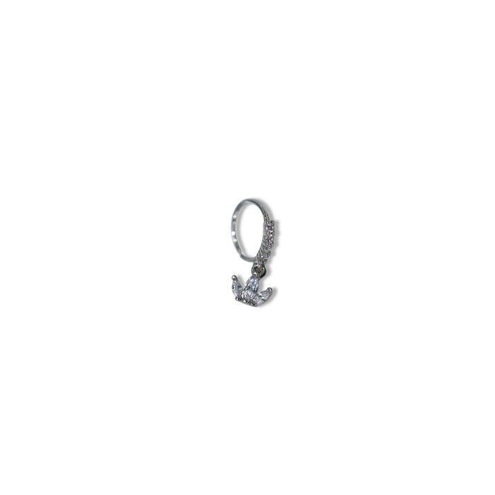 Piercing Oreille Anneau Cristal avec Pendentif – Acier Inoxydable ✨