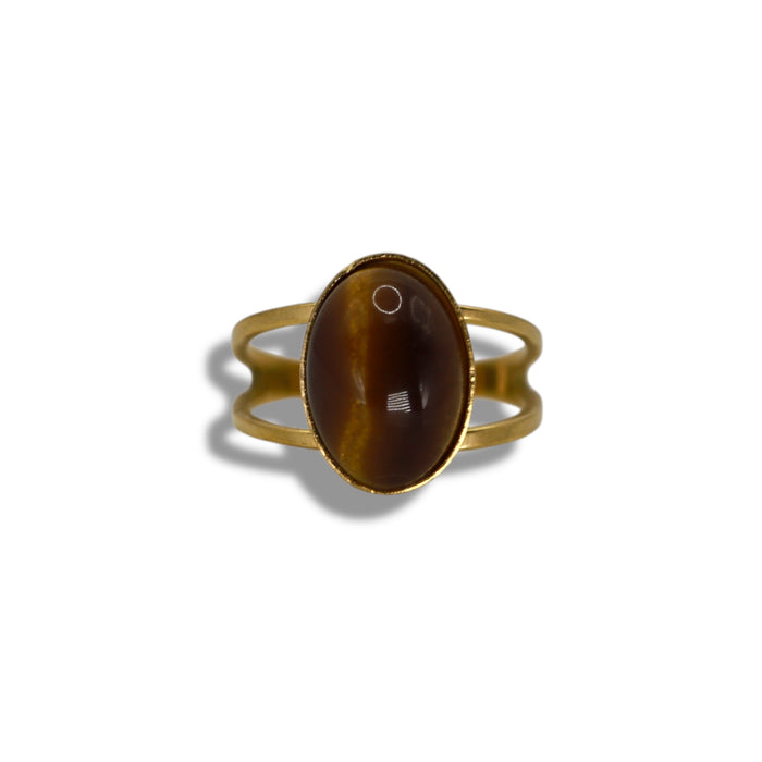 Bague dorée ajustable en acier inoxydable ✨