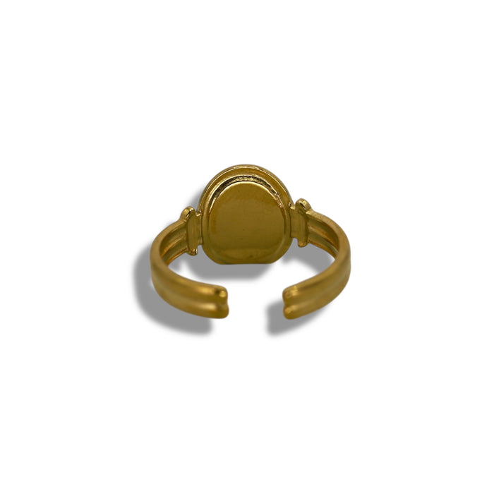 Bague dorée ajustable en acier inoxydable ✨