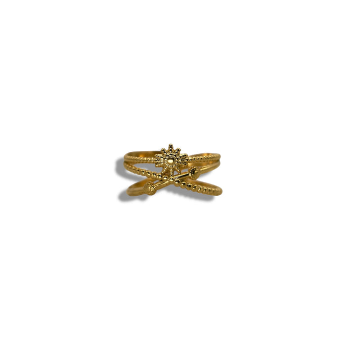 Bague dorée ajustable en acier inoxydable ✨