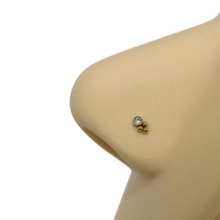 Piercing Nez Zircon & Billes – Acier Inoxydable ✨