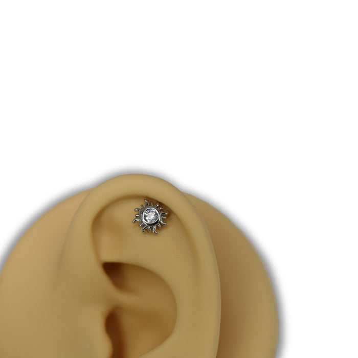 Piercing Soleil Argent - Acier Inoxydable ✨