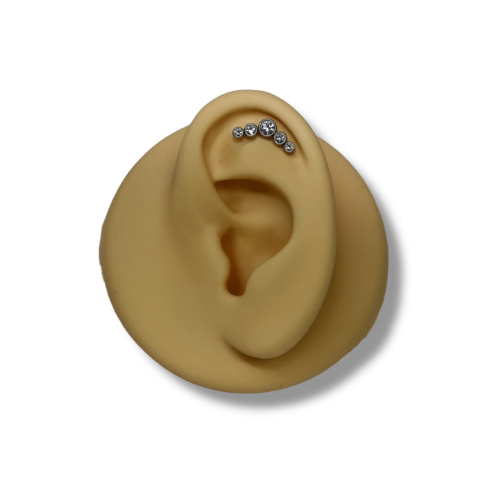 Piercing Éclat Dégradé Argent - Acier Inoxydable ✨