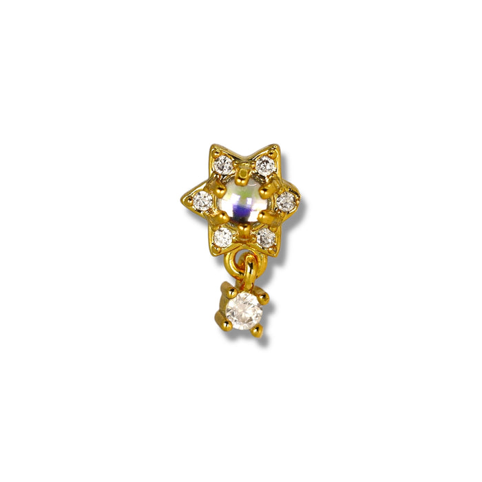 Piercing nez doré avec petit pendentif mobile - Acier Inoxydable ✨