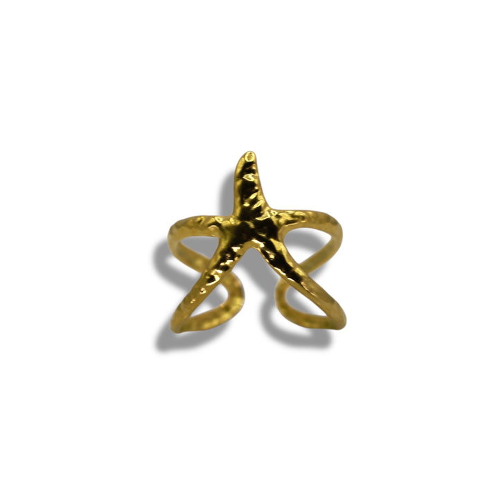 Bague dorée ajustable en acier inoxydable ✨