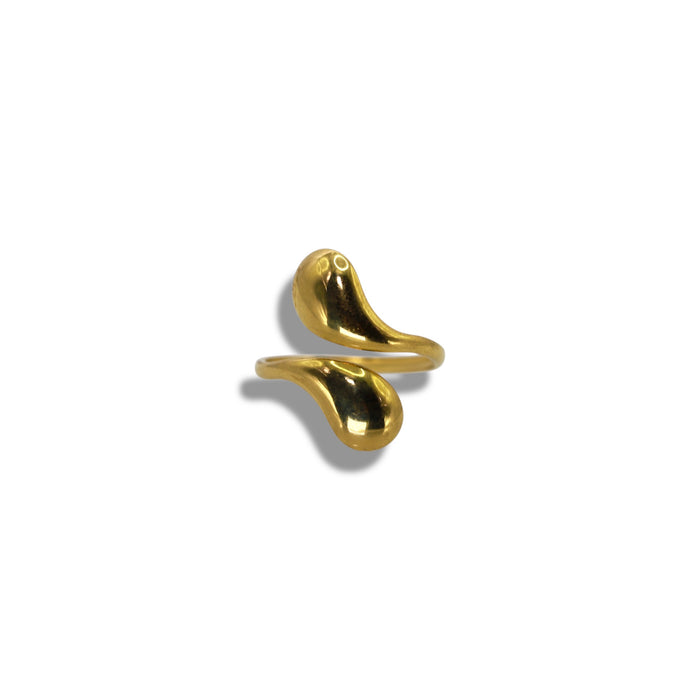 Bague dorée ajustable en acier inoxydable ✨