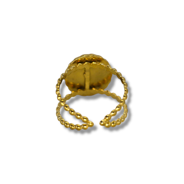 Bague dorée ajustable en acier inoxydable ✨