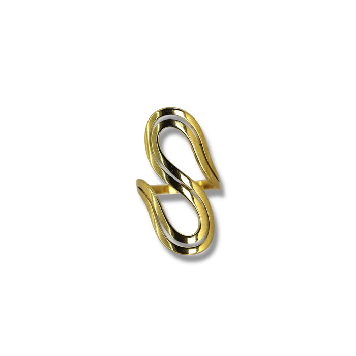 Bague dorée ajustable en acier inoxydable ✨
