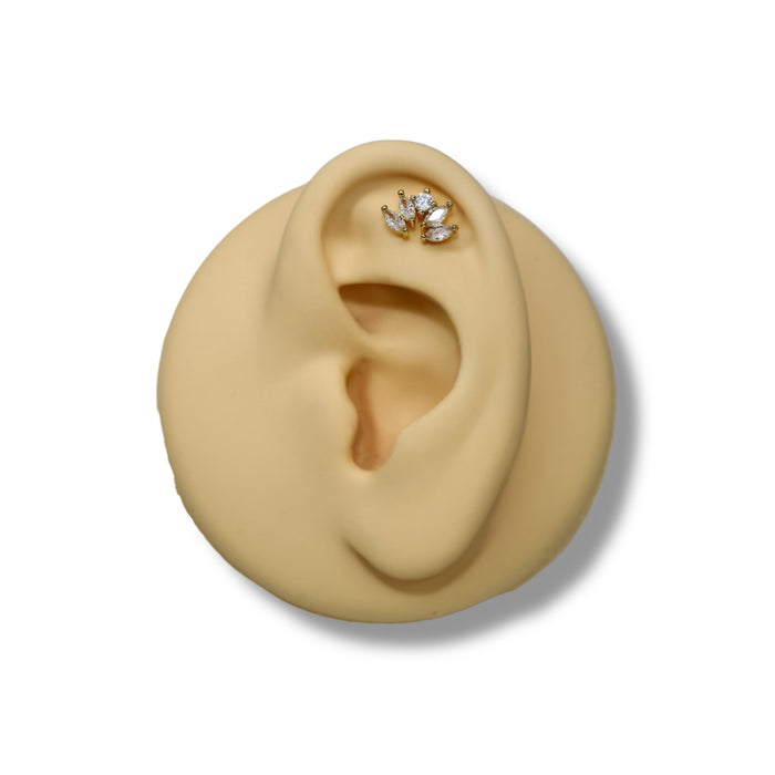 Piercing Feuillage Éclat Or - Acier Inoxydable ✨