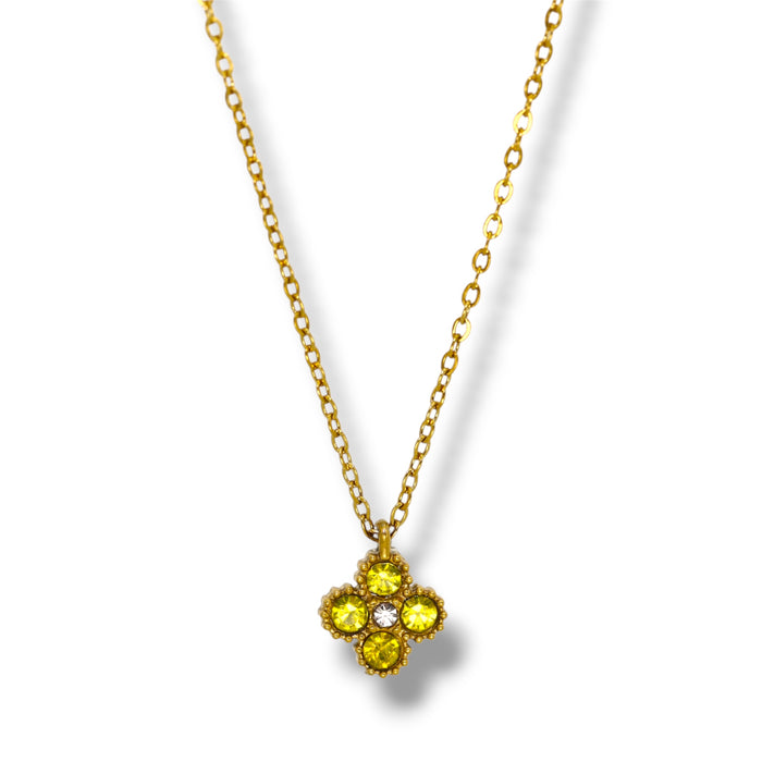 Collier pendentif trèfle scintillant - Acier Inoxydable ✨