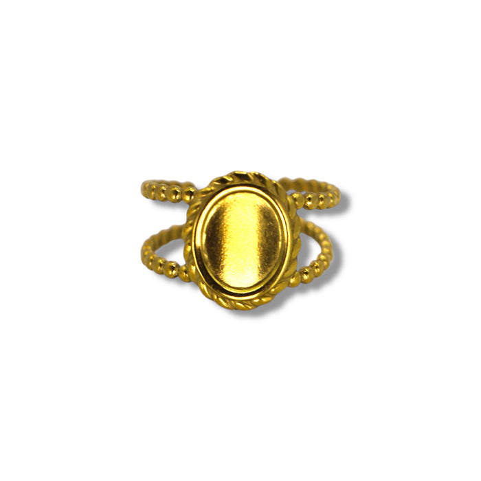 Bague dorée ajustable en acier inoxydable ✨