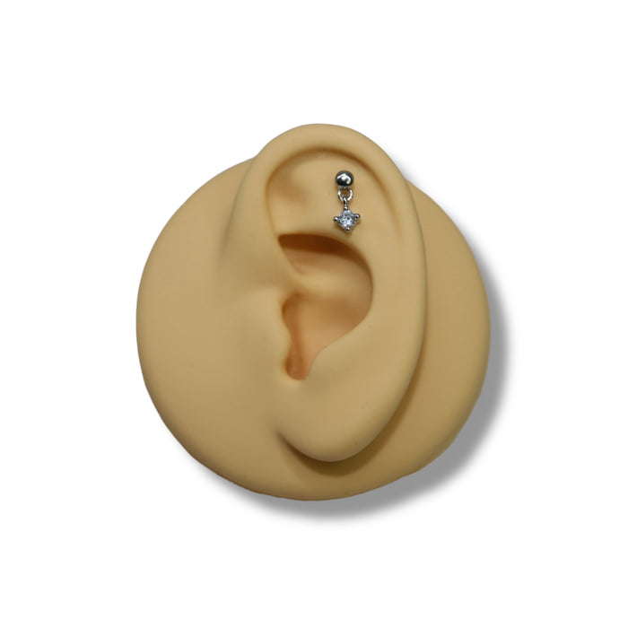 Piercing Éclat Suspendu Argent – Acier Inoxydable ✨