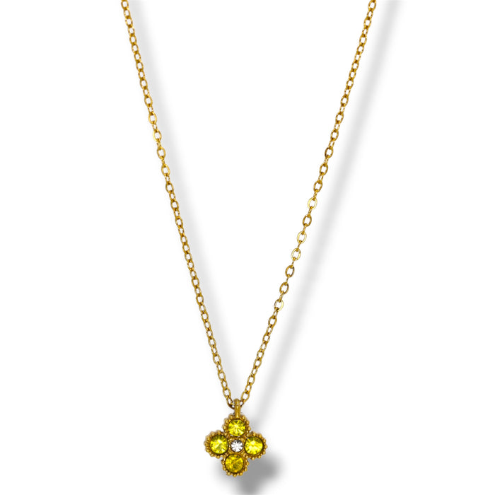 Collier pendentif trèfle scintillant - Acier Inoxydable ✨