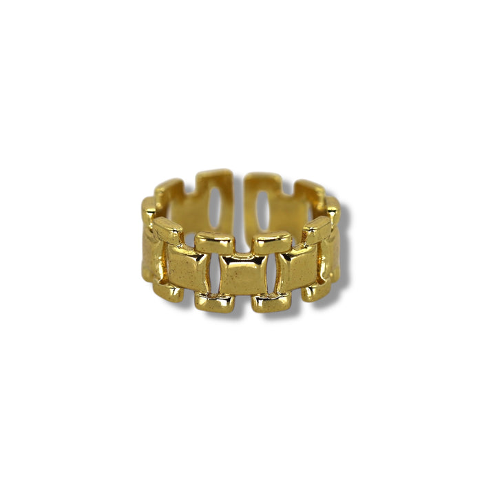 Bague dorée ajustable en acier inoxydable ✨