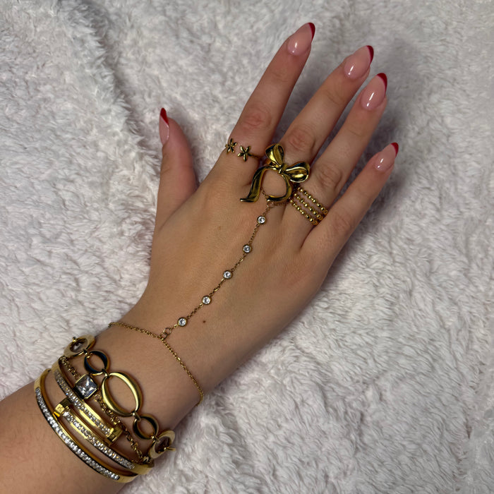 Bague dorée ajustable en acier inoxydable ✨