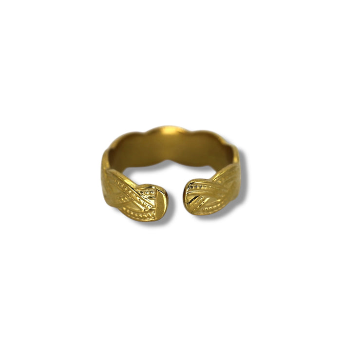 Bague dorée ajustable en acier inoxydable ✨
