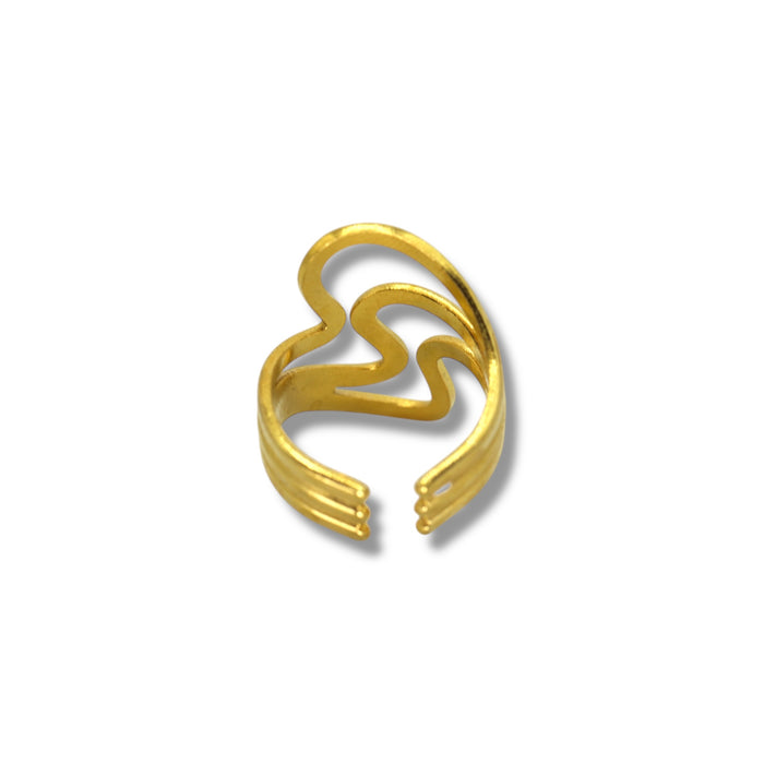 Bague dorée ajustable en acier inoxydable ✨
