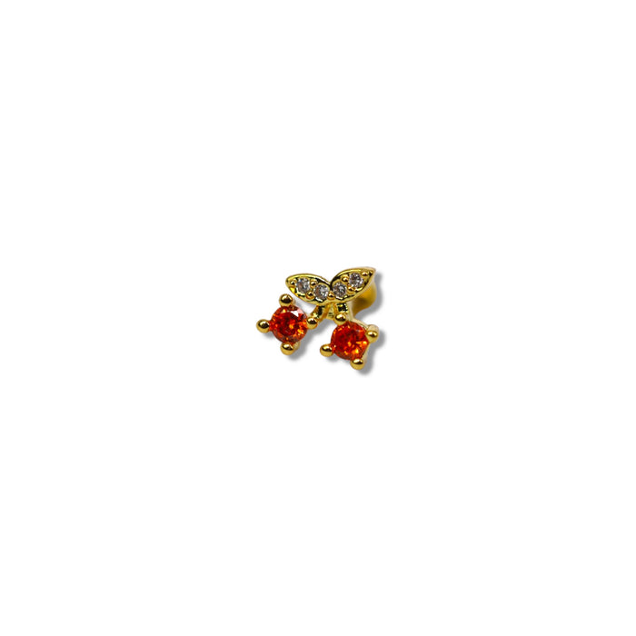 Piercing Cerise Strass – Acier Inoxydable ✨