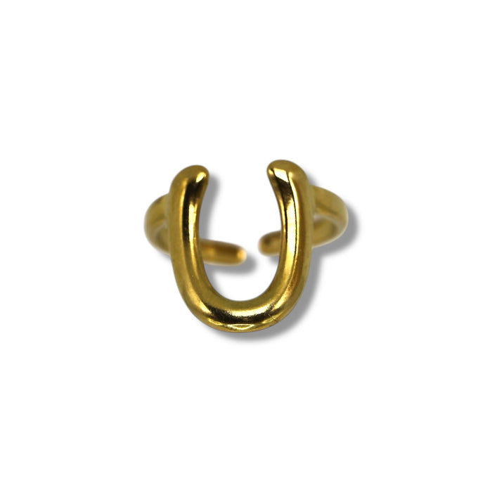 Bague dorée ajustable en acier inoxydable ✨